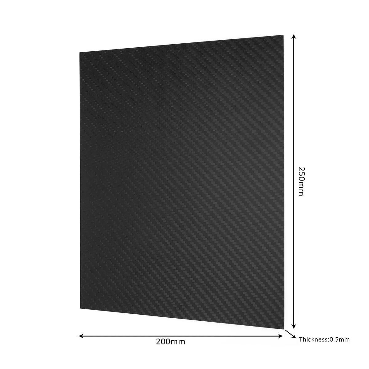 OTOTEC 3K Kohlefaser-Platte, einfarbig, 0,5 - 2 mm dick, Karbon, Schwarz , 0.5mm