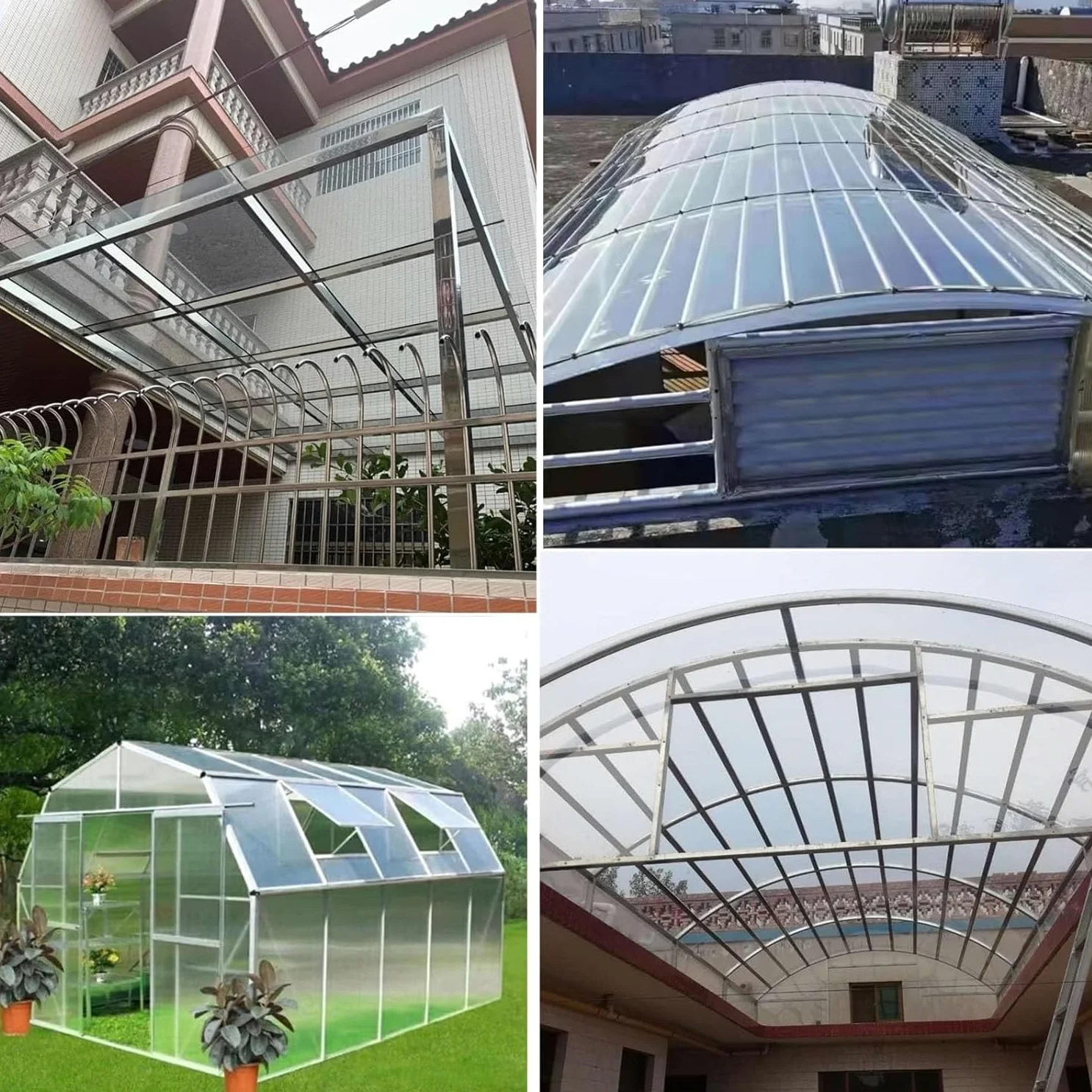 Transparente Polycarbonat-Dachplatten,Acrylglas Platten Kunststoffplatte,PC Endurance Board,Gewächshausplatten,Garten,Vordächer,Fenster,Terrasse,Balkon,UV-Schutz,Schlagfest (0.6x2m)
