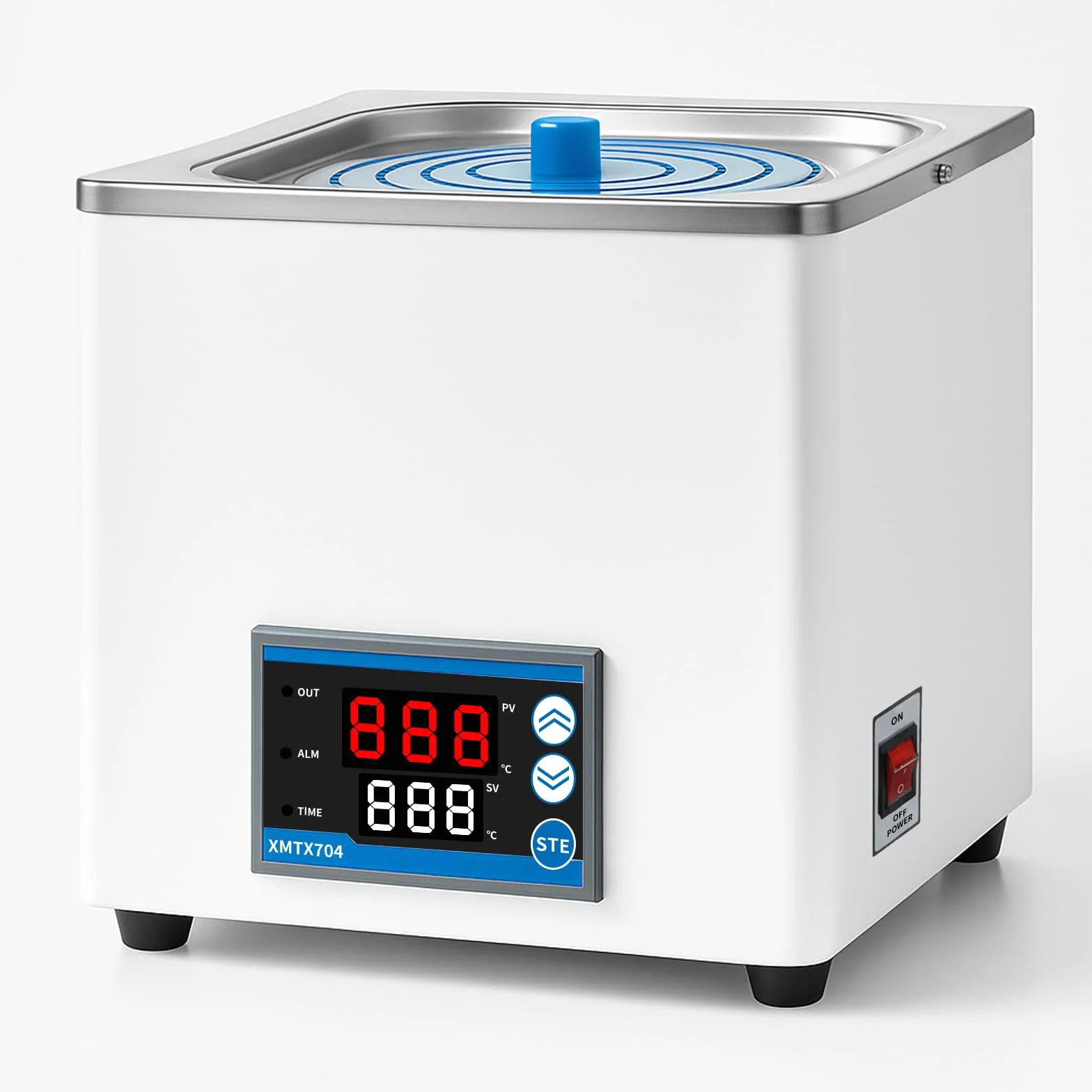 300W Digitales Labor Wasserbad – Laborwasserbad mit Edelstahl-Innenbehälter und Rundum-Heizung, Wasserbad Topf mit Timerfunktion und Wasserlos-Schutz für Labor und Forschung