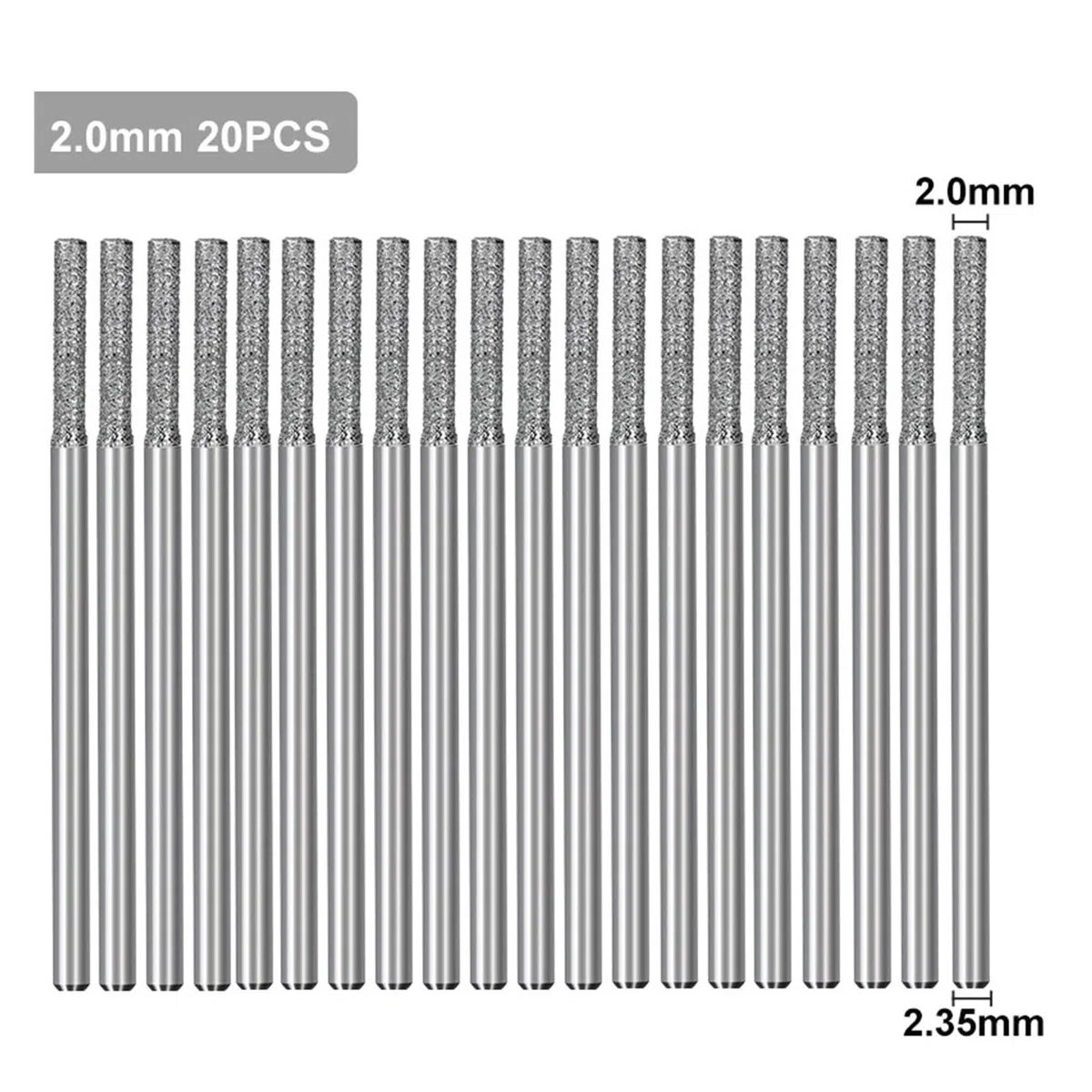 2,35mm Schaft Diamant Schleifen Nadel Gravur Carving Polieren Dreh Werkzeug Set for Hartmetall Grate Werkzeuge Hand Werkzeuge(20pcs 2.0)