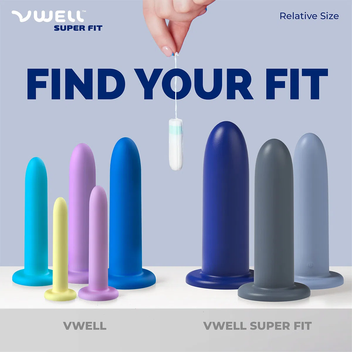 VWELL Super FIT Extra Large XL Silikon-Beckenboden-Dilatator-Trainer-Trainer-Set mit Active-Technologie (3-Kit-System)