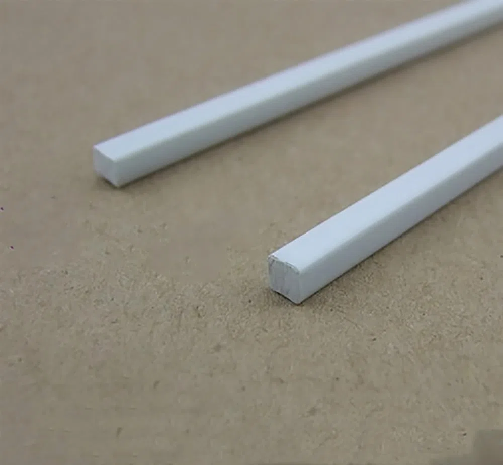 10 Stück weiße Vollstäbe, 1 x 1 mm – 10 x 10 mm quadratische ABS-Kunststoffstäbe, Länge 250 mm ABS-DIY-Material for Modellteilzubehör(10x10mm)