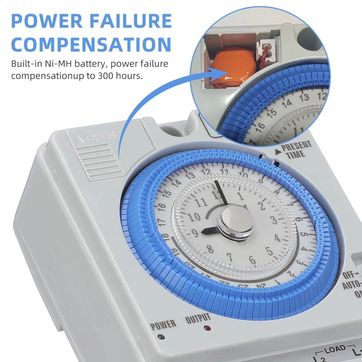 TOYANDONA Mechanische Zeitschaltuhr 12 v Dc mit Tragbarem Timer und Analogem Tagesprogramm für Haushalt und Industrieeinsatz