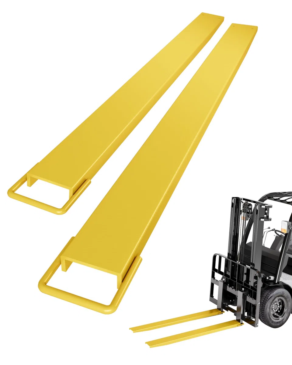 Garvee Forklift Extensions, 1 Paar schwere Stahl-Palettengabelverlängerungen für Gabelstapler, 213 cm Länge, 14 cm Breite, Gelb