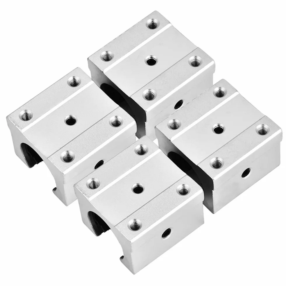 Dioche 4 Stück SBR16UU 16 Mm Offener Kastentyp Aluminium-Linearlager-Gleitblock CNC Aluminium Offener Linearbewegungs-Lagerblock-Schlitten für CNC