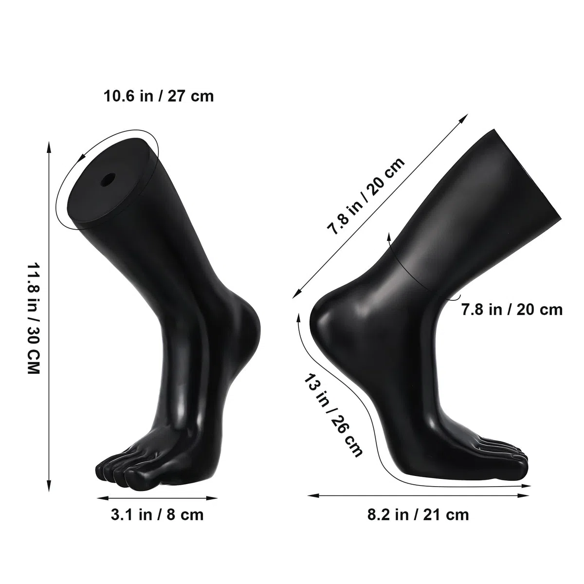 iplusmile 2 Stück Fußmodell Mannequin Sockendisplay: Fußmodell Schaufensterpuppe - Realistische Fußpuppe Für Socken Schuhe Fußkettchen Präsentation Ständer