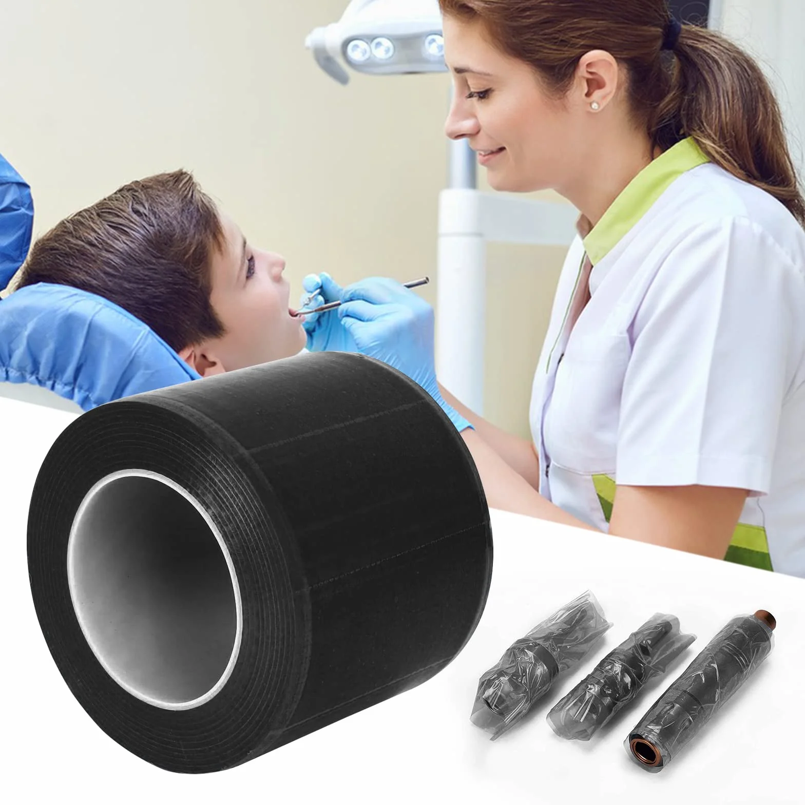 Barrier Film Einweg, Dental-Schutzfolie 1200 Blatt, Kunststoff Tattoo Schutzfolie für Dental-Tattoos, Augenbrauenlippen Permanent Make up,Mikrobladen (Schwarz)