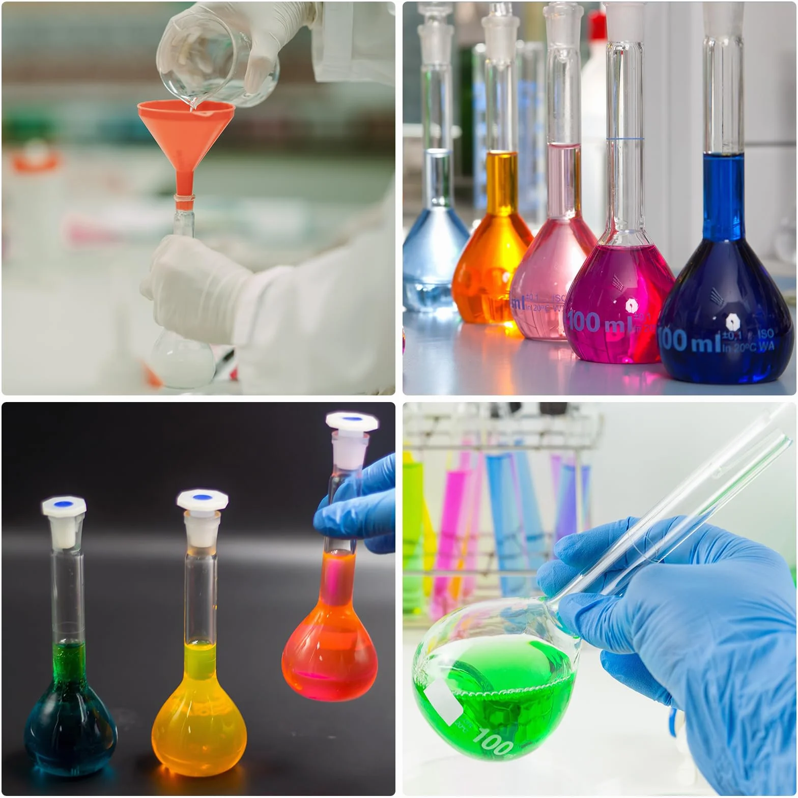 PATIKIL 5 ml Messkolben, 10 Stück 3.3 Borosilikatglas Graduierte Messkolben mit Glasstopfen Toleranz 0.22 ml für Laborexperimente, klar