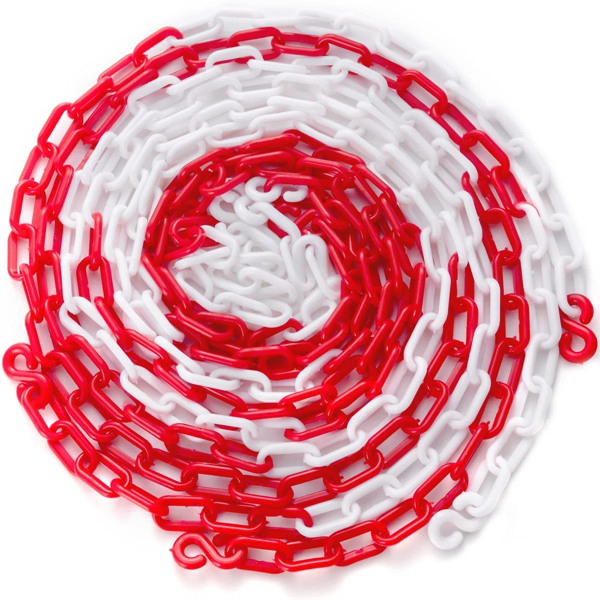 VEVOR Set von 4 Absperrpfosten und 1 Kunststoff-Kette von 10 m Rot und Weiß, Sperrpfosten, Poller Aus PE-Kunststoff für die Verkehrskontrolle oder Warnung an der Auffahrt, Garage, dem Tor usw. Rot