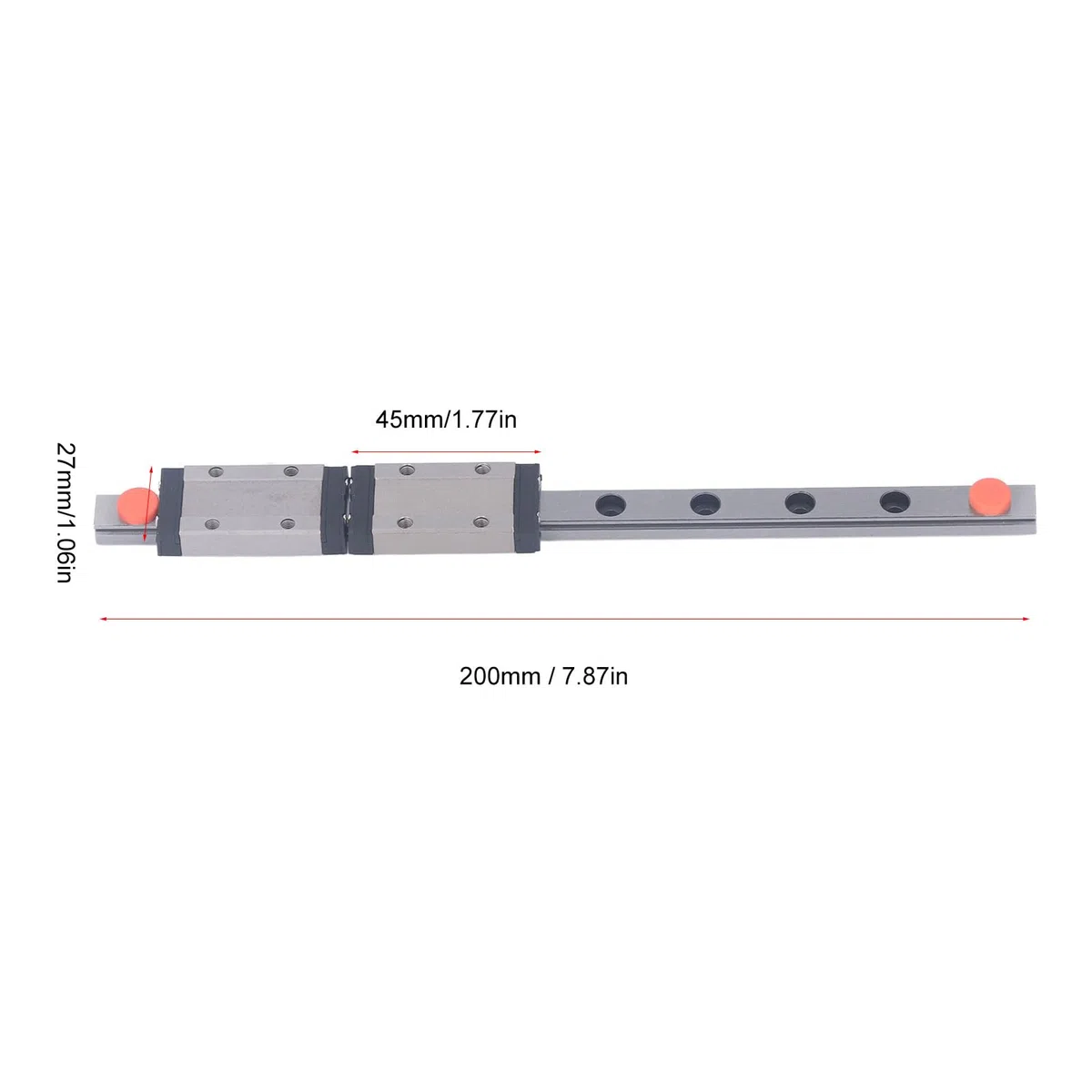 Lineare Führungsschiene 200mm Edelstahl Linearlager und Schienenbewegungsanleitung mit 2 MGN9H -Block -Selbstausrichtungsfunktion für 3D -Drucker -CNC -Maschine