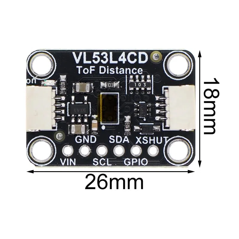 VL53L4CD Flugzeit Distanzsensor, I2C 1-1300 mm ToF-Entfernungssensormodul für Luftfahrzeuge, MRS159A Flight Time Distance Sensor
