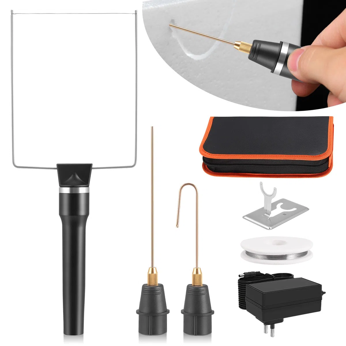 3-in-1 Schaumstoffschneider,Styroporschneider Heißdrahtschneider Elektrischer für Kunststoffe & Styropor,Styropor Schneider zum Graben von Löchern und Bearbeiten von（DunkelStyle)