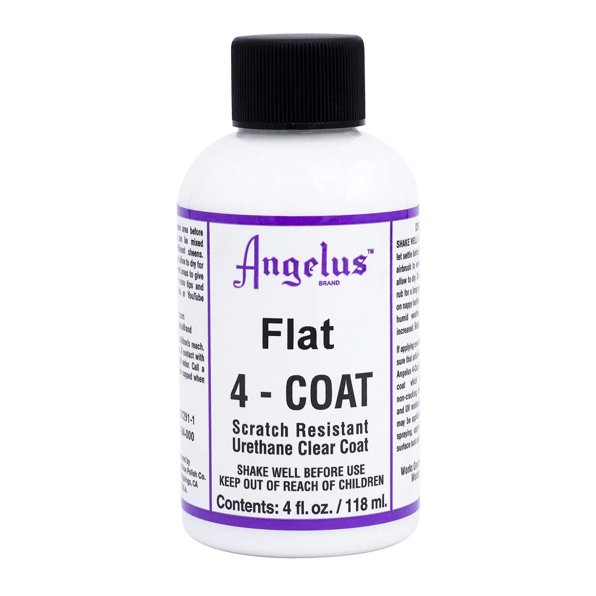 Angelus 4-Coat Finisher, 4 Ounce Bottle, Flat (901-04-000)