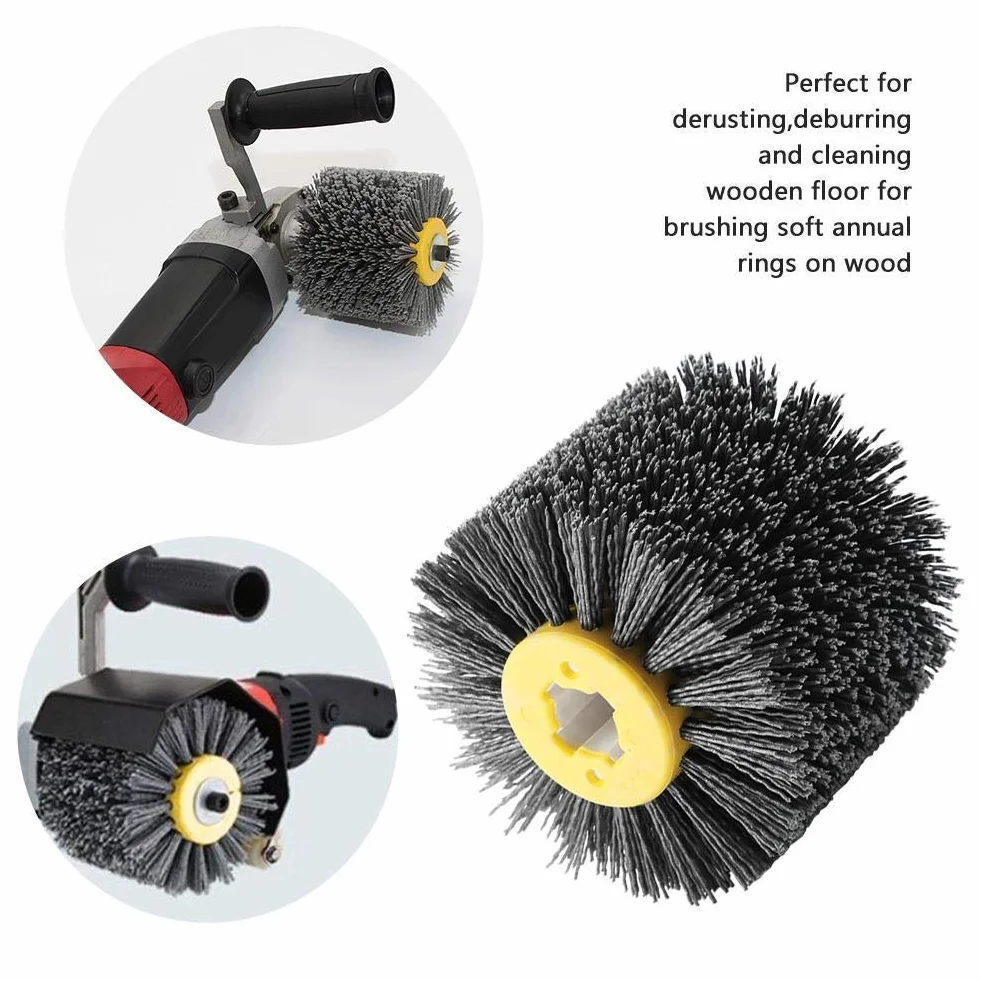 Schleifbürste Nylonbürste Körnung # 240 19 mm Bohrung 120 mm Durchmesser für Holz Polierscheibe Bürstenmaschine Satiniermaschine