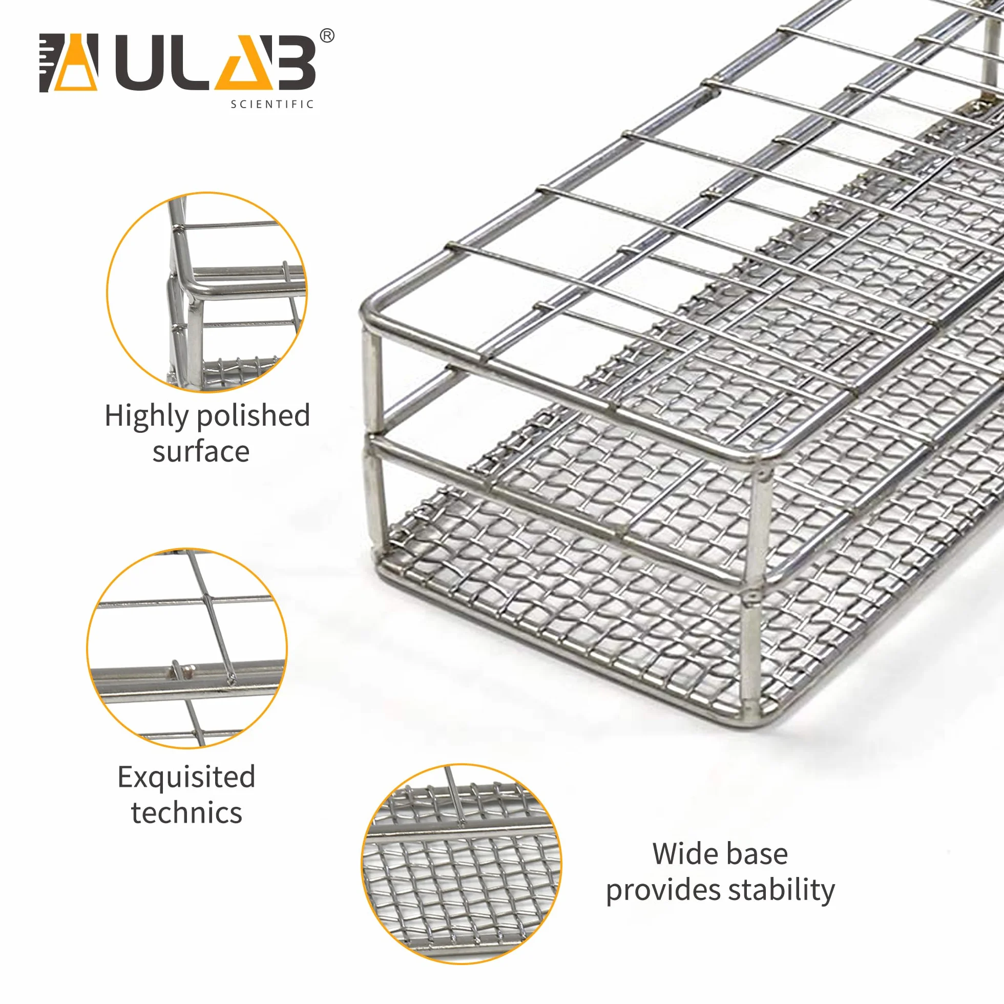 ULAB Scientific Reagenzglas-Gestell, Edelstahl, Aluminium-Material UTR1010 1