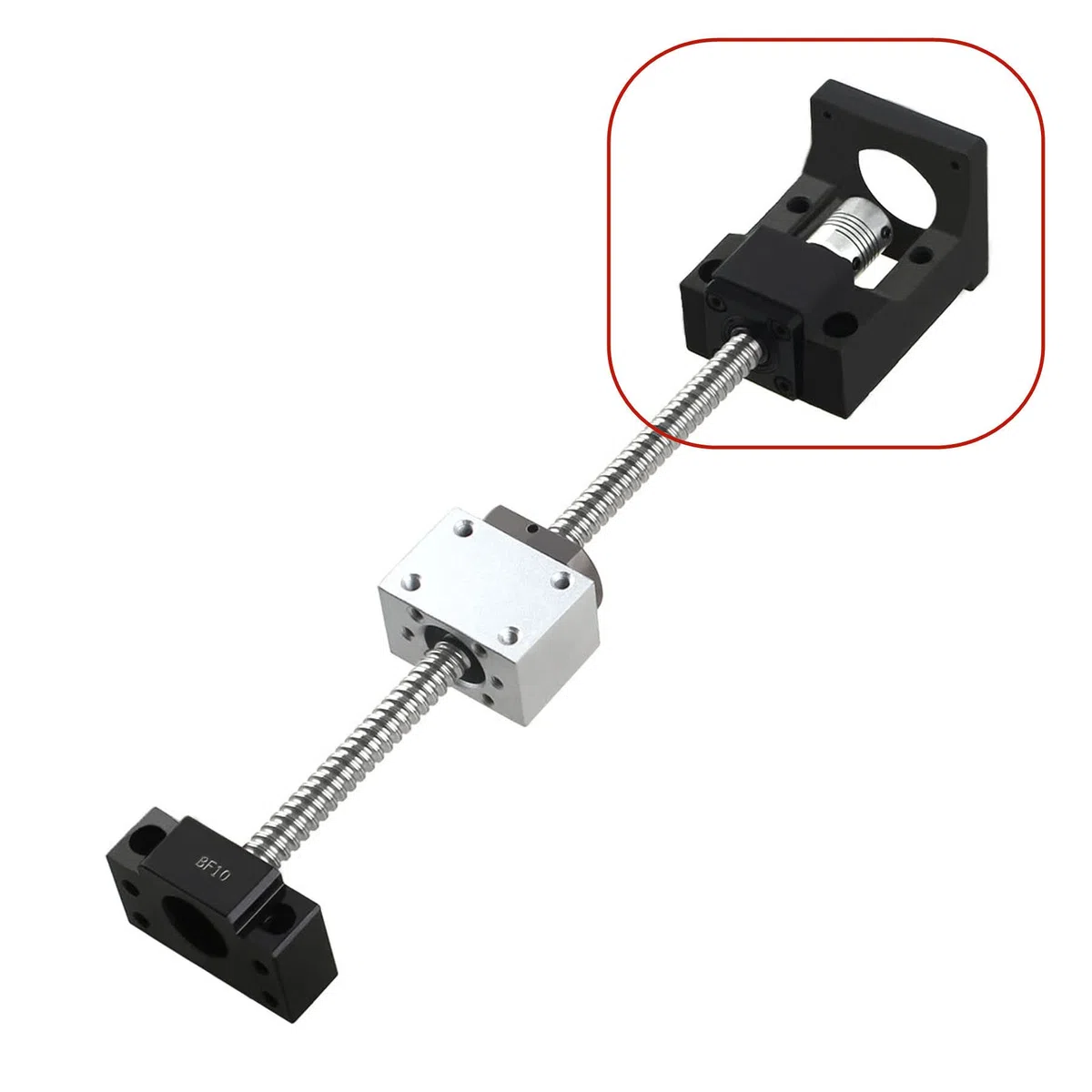 HM10-57 Nema 23 Schrittmotor Stahlhalterung Kugelumlaufspindel Festpunkthalterung Lagerhalterung，für 10mm Kugelumlaufspindel CNC Kugelumlaufspindel SFU1204 RM1204