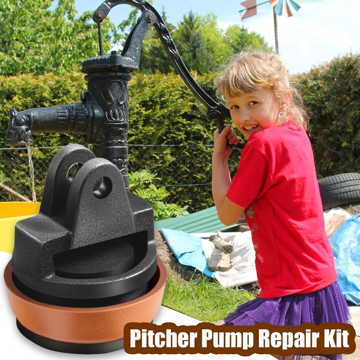 Ersatzkolben für Schwengelpumpen Kolben Komplett für Wasserpumpen Typ 75 mit 5 Zusätzlichem Dichtungsring komplett Gartenpumpe Handschwengelpumpe Handpumpe Typ 75