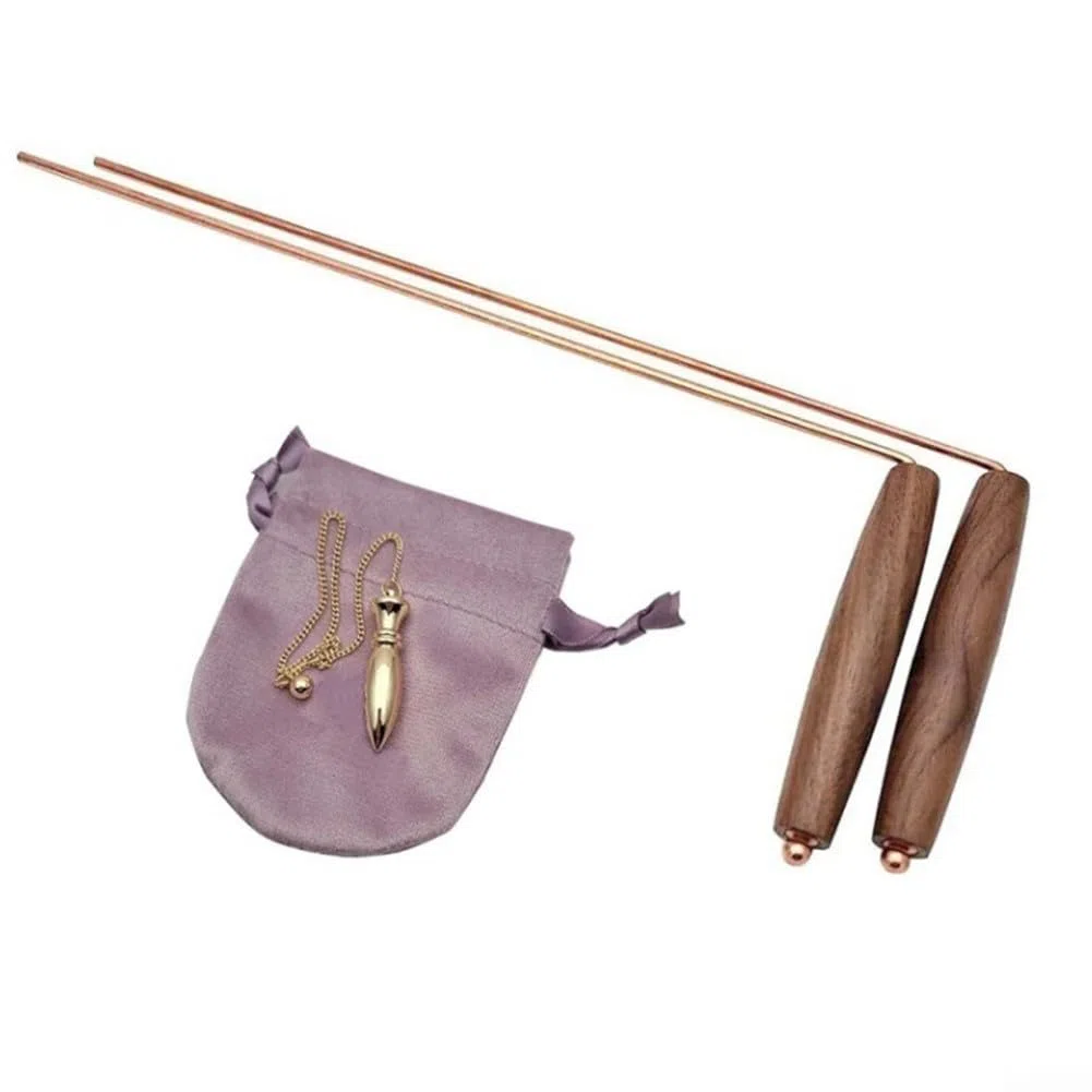 Wünschelruten und Pendelset aus massivem Messing, reines Kupfer, Detektorstab, Metalldetektorstäbe, Findungswerkzeuge für die Jagd, Wahrsagungswerkzeug