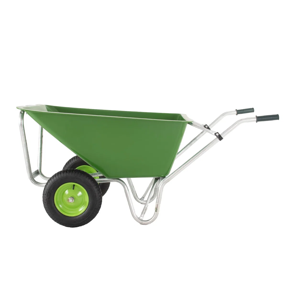 TRUTZHOLM 2-Rad Schubkarre 200 Liter 300 Kg Tragkraft Rahmen Stahl verzinkt robuste große Mulde 162x70 cm Gartenschubkarre Schiebkarre Hofkarre Futterkarre