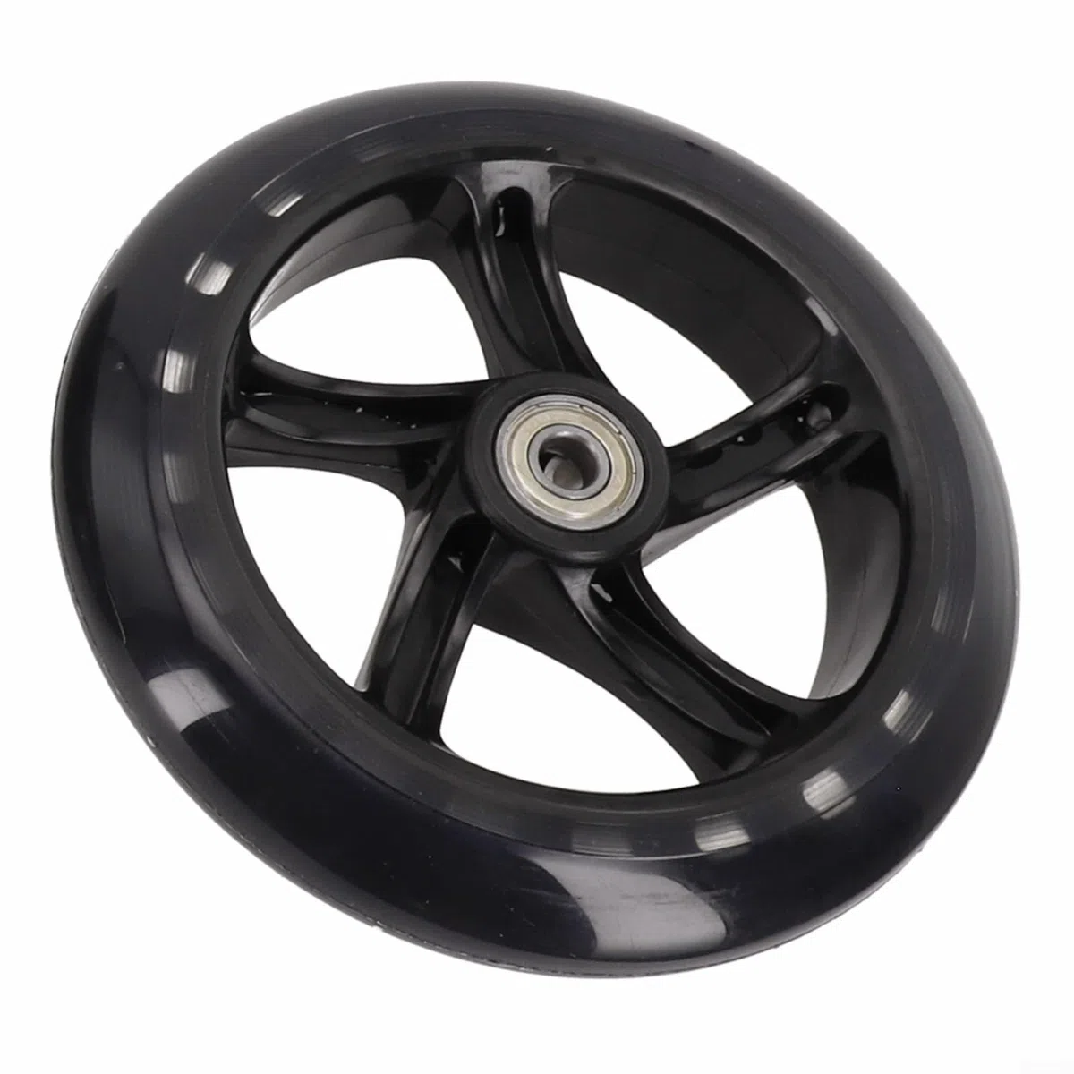 2 Stück PU-Rad für Roller, Rollschuhe und Wagen, hervorragender Griff und langlebige Lager (145 mm x 30 mm transparent)