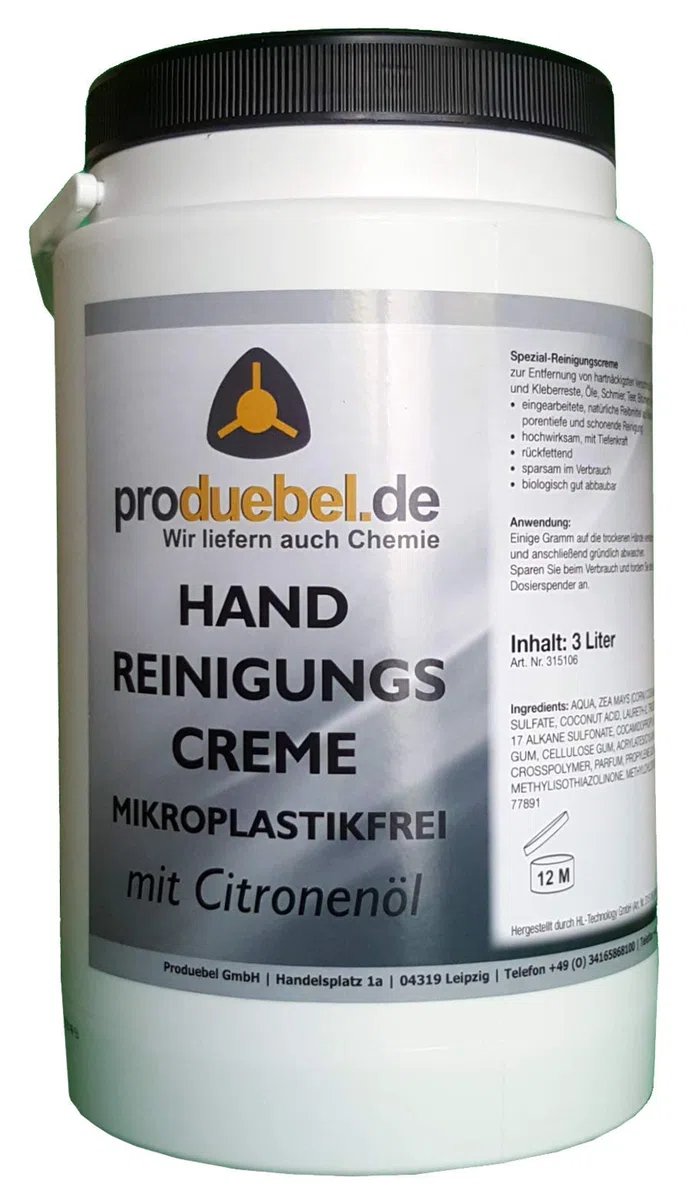 Handreinigungscreme mit Citronenöl Runddose 3 Liter Mikroplastikfrei