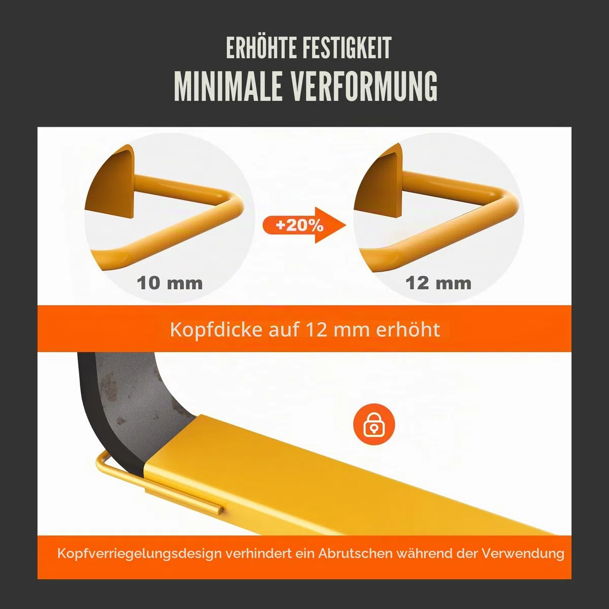 VEVOR 2er-Set Gabelverlängerungen 1820 mm Zinkenverlängerung 1,815 Tonnen Tragfähigkeit Gabelzinken Q235 Kohlenstoffstahl einteiliges Design Palettengabelverlängerung Kompatibel mit 127 mm Gabeln