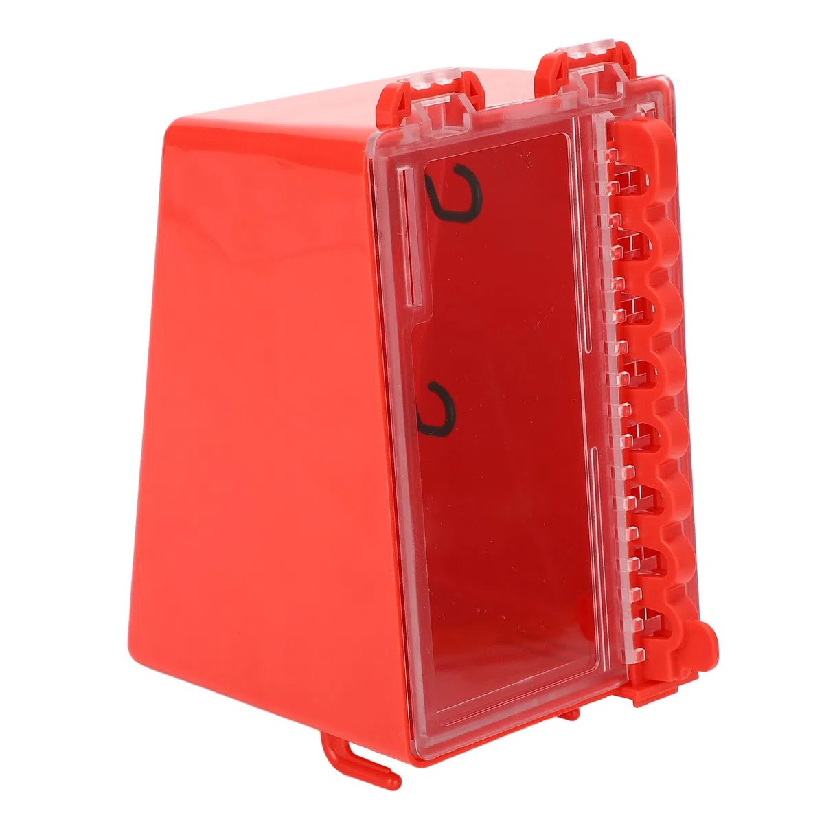Lockout Tagout Gruppenschlosskasten, Lockout-Tagout-Box Tragbare Wandmontage 8 Loch Schlüsselstation mit Transparenter Platte, Gruppen Rote Vorhängeschloss-Box für Fabriken Baustellen