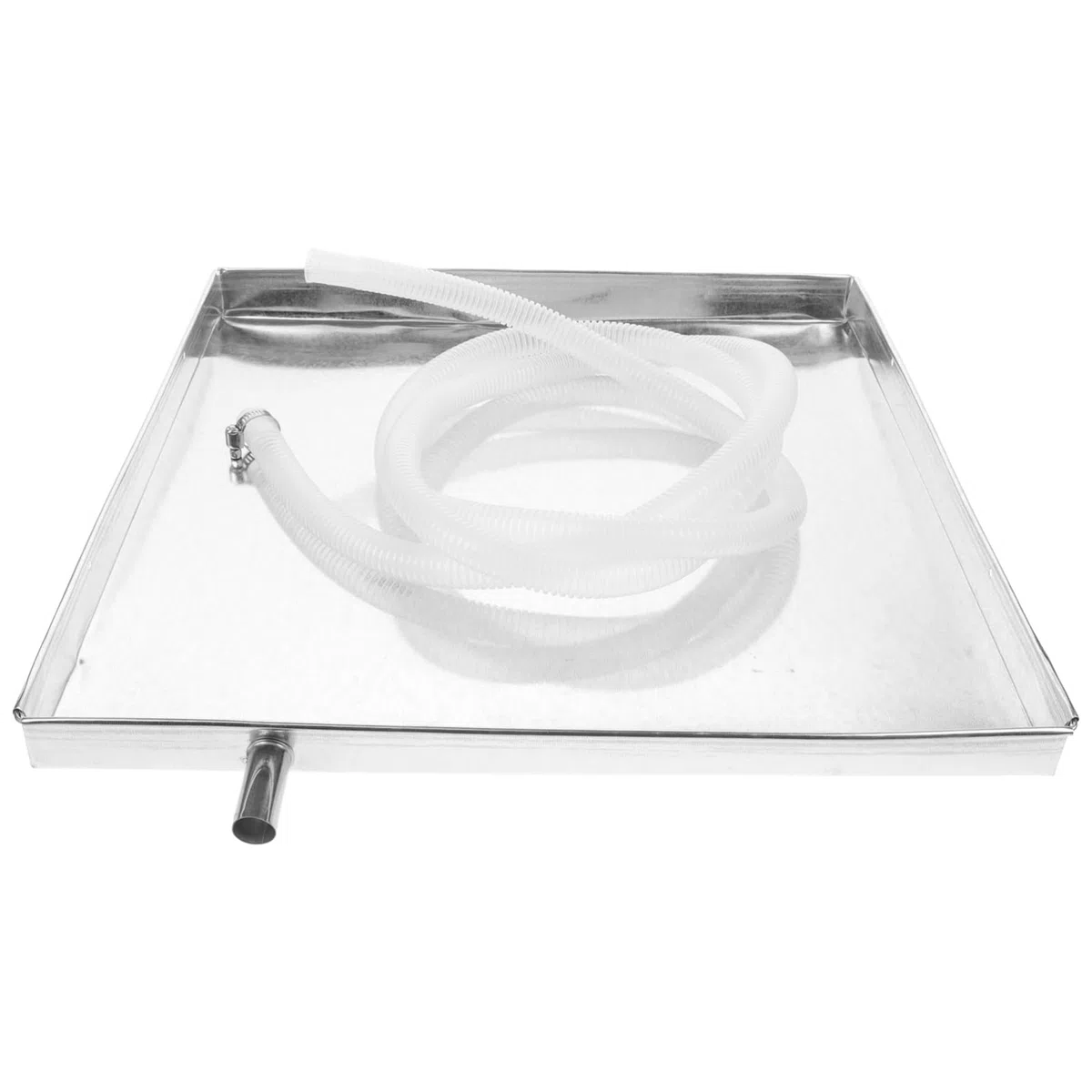 HOMSFOU Auffangwanne Mit Ablauf FüR Klimaanlagen Auslaufsichere Tropfschale Aus Robustem Material 17.32X15.75X1.18In Wasserwanne Externe Einheit Mit Schlauch Und Verschluss