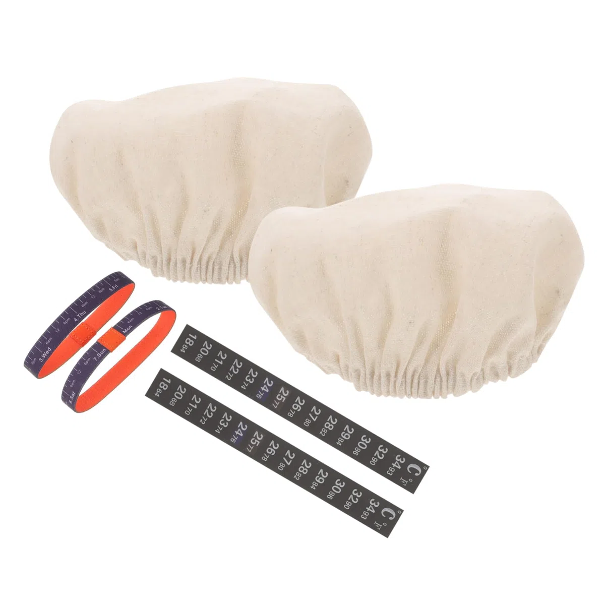ABOOFAN 2 Sätze Hefefermenter-Set Glas-stoffabdeckung Glasgefäß-zubehör Zubehör Für Sauerteig-startergläser Thermometerstreifen Sauerteig-starterglas-stoffbezug Datumsbänder Baumwolle