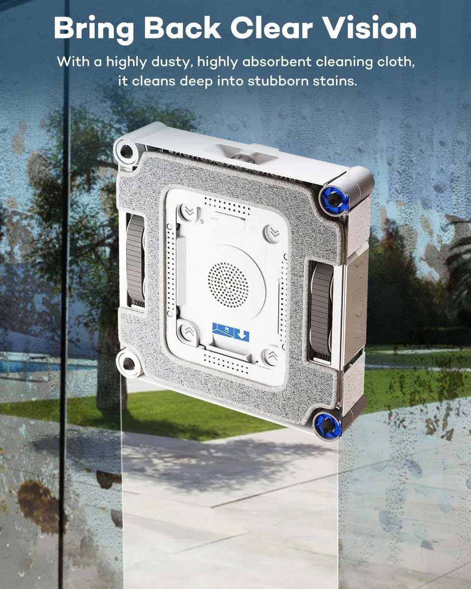 2 Stück W3 Omni Mikrofaser-Reinigungspad mit Halterungen für ECOVACS WINBOT W3 Omni Fensterputzroboter, Fensterputzlappen Ersatzteile, waschbares Reinigungstuch