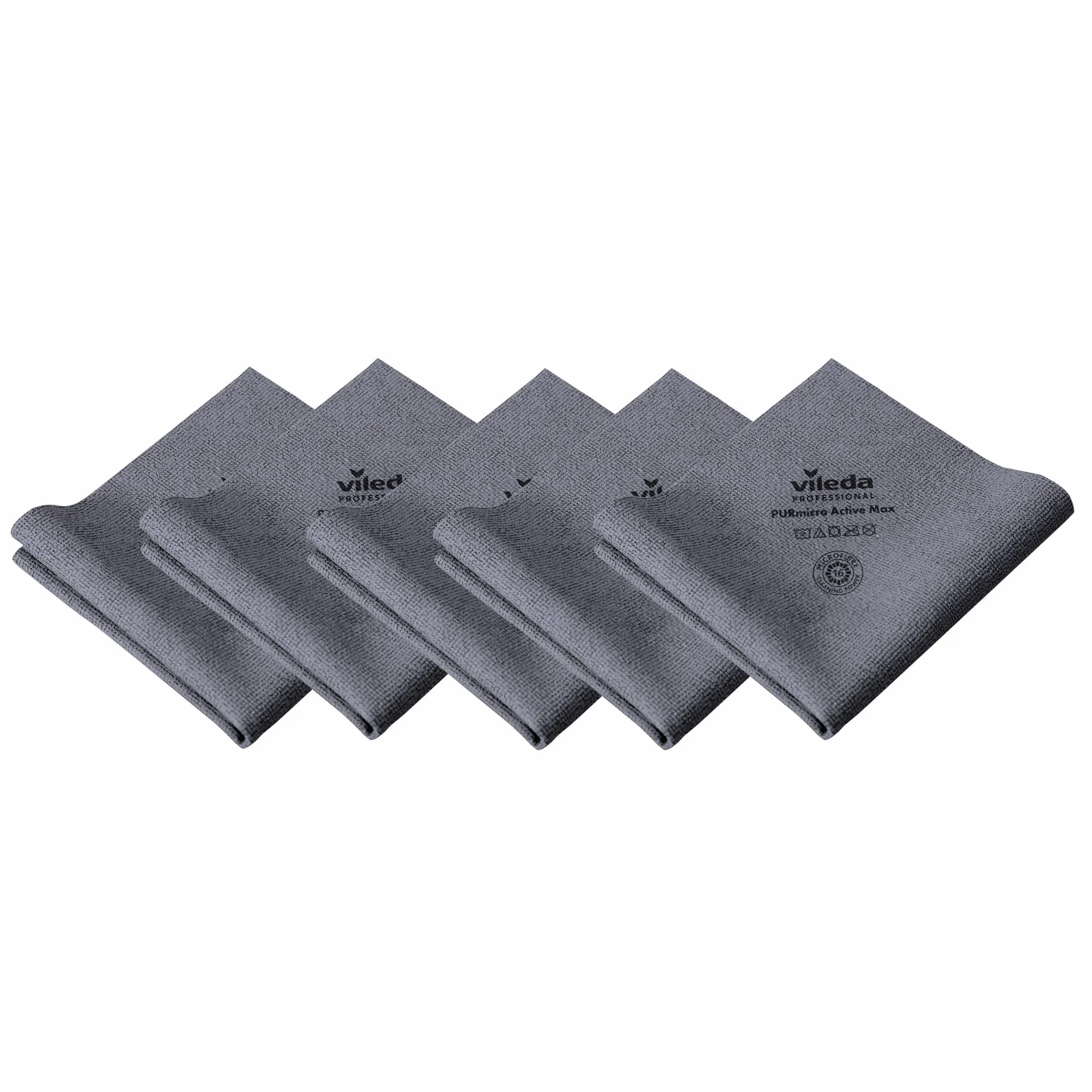 Vileda Professional Purmicro Active Max XL Waschlappen, grau, 5 Stück