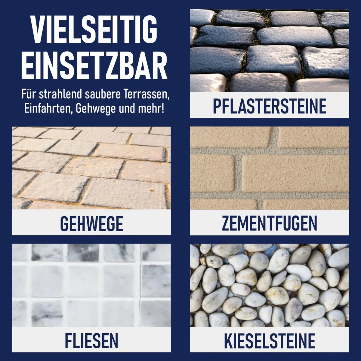 A.K.B. Steinreich - Steinreiniger Außen 2,5 Liter - Grünbelagentferner Konzentrat für selbsttätige Reinigung und saubere Wege & Plätze - Steinreiniger intensiv außen