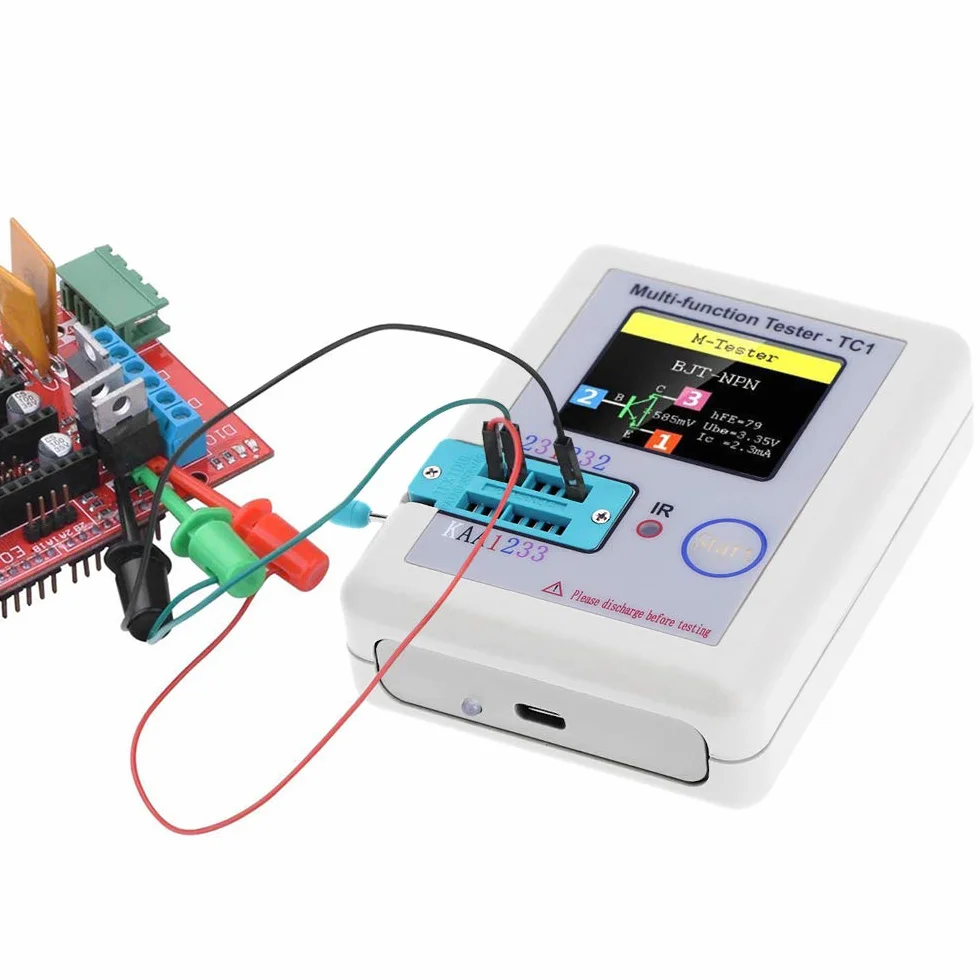 Hancaner Transistor Tester mit TFT Hintergrundbeleuchtung Farbe Anzeige Didoe Triode Kapazitiv Widerstand Detektor Induktivität MOSFET NPN PNP