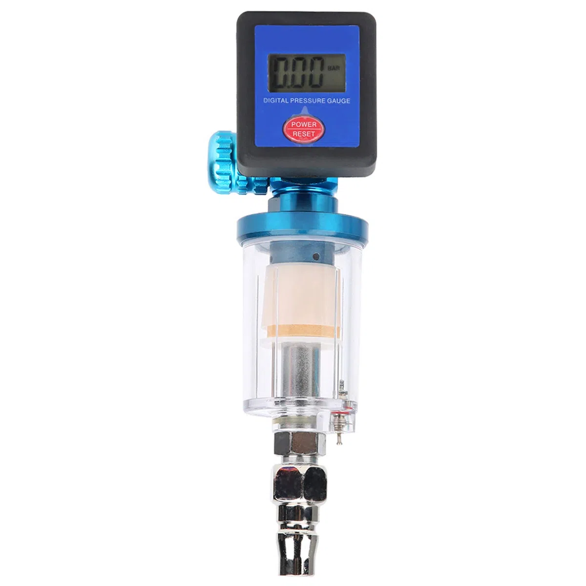 Digitaler Luftregler, Luftkompressorfilter, 140PSI 1/4 "Luftdruckregler-Messgerät, Öl-Wasserfallen-Filterregler mit Anschluss für Spritzpistole