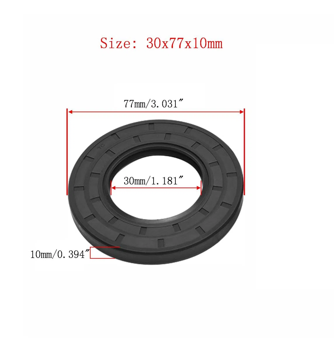 Nitrilkautschuk-Abdeckung, Doppellippe mit Feder, TC 30mm x 77mm x 10mm, Schwarze Packung mit 2
