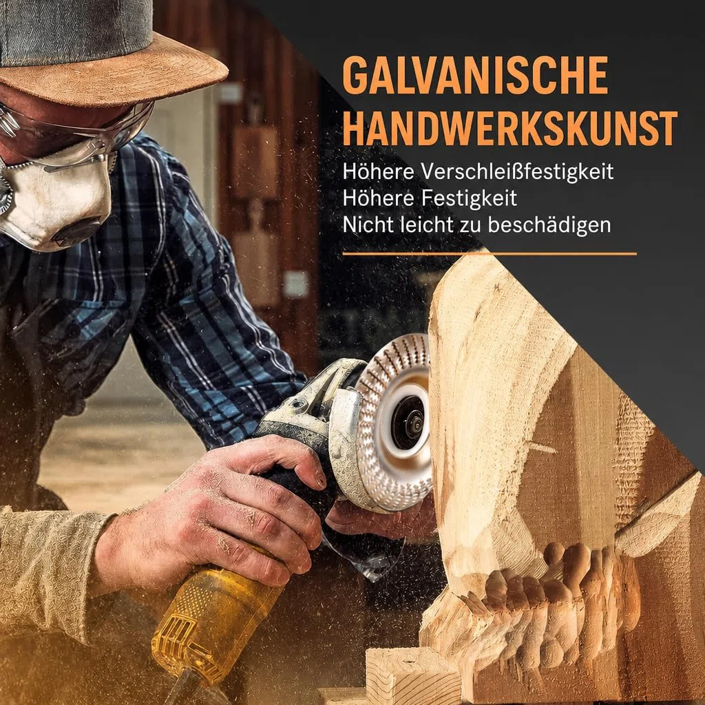 3 Stück Wolframcarbid Schleifscheiben für Holz, Schleifscheibe für Winkelschleifer, Schruppscheibe zum Schleifen, Schnitzen und Schneiden von Holz