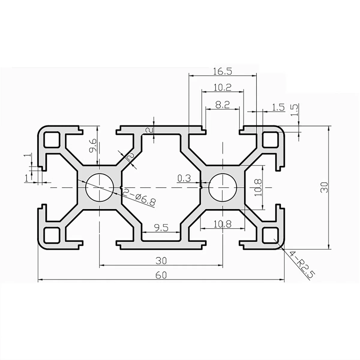 AluProfil 3060 Alu Profil 1000mm T Typ Schwarz Aluminium Profile 30x60 Europäischer Standard Eloxierte Linearschiene Extrusion 1 Stück, für DIY 3D Drucker und CNC