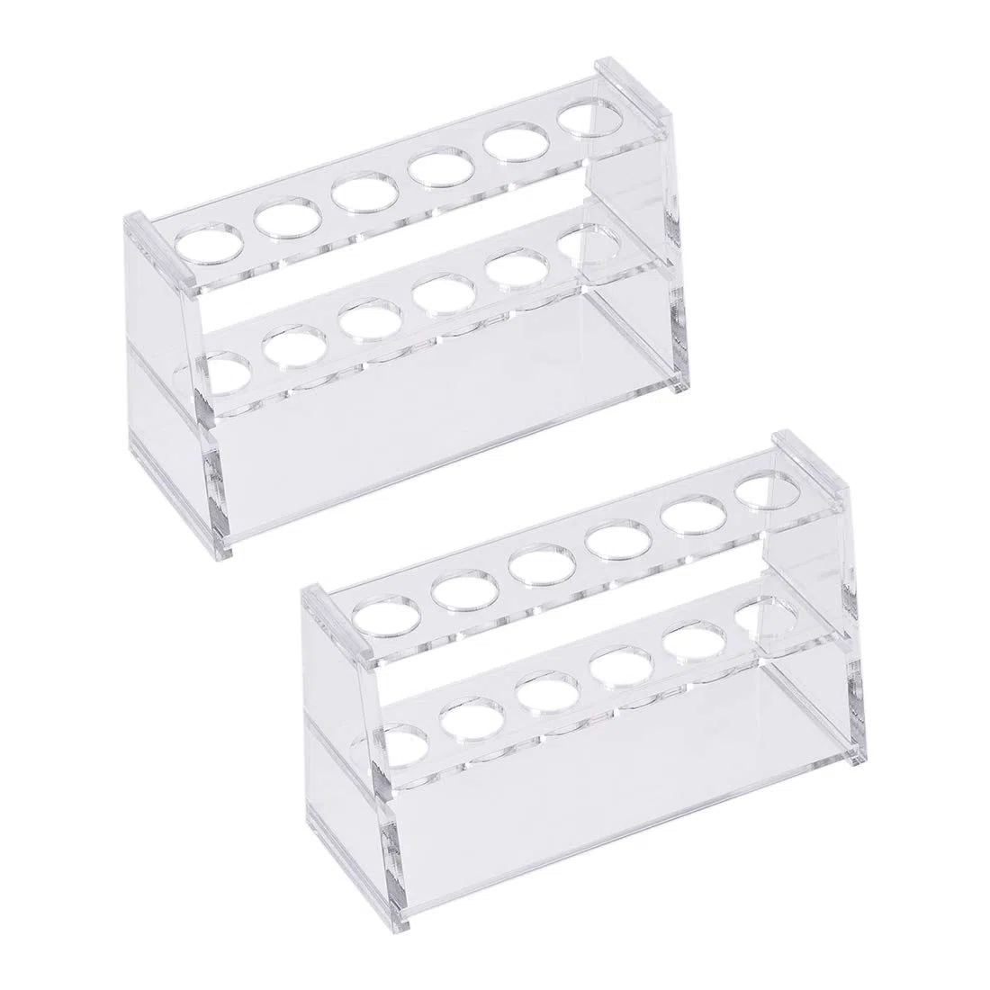 sourcing map 2 Stück Reagenzglashalter Rack 6 Wells für 10ml Zentrifugenröhrchen Klar
