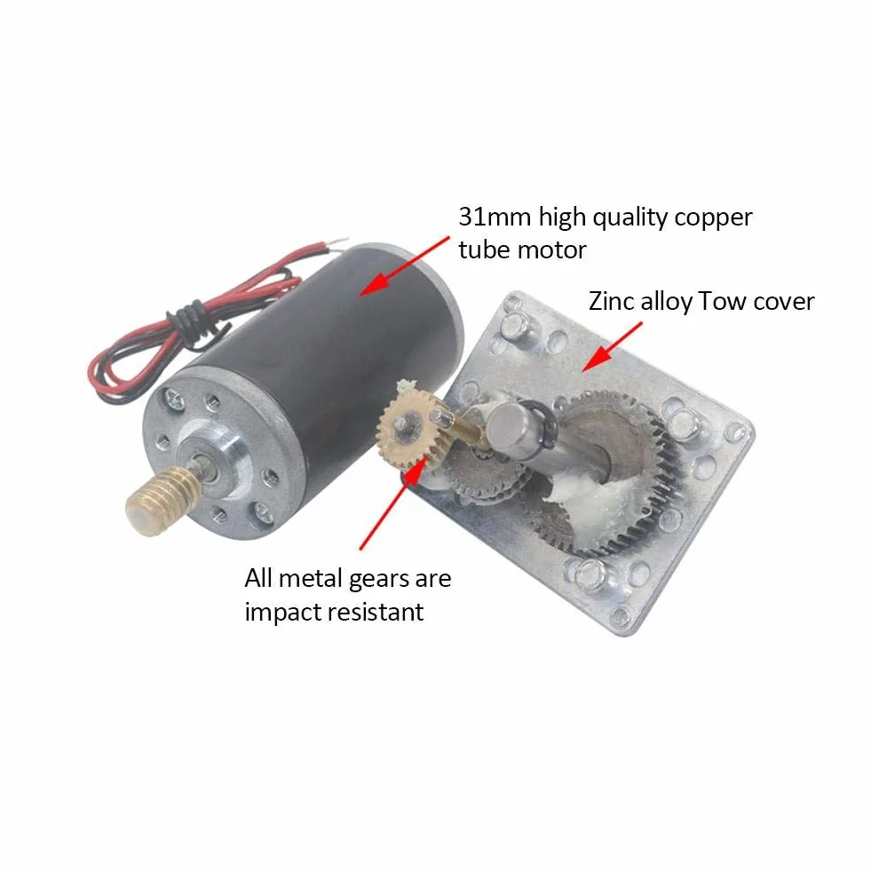 Reversibler Schneckengetriebemotor, DC12V 10-400RPM Hohe Torsionsgeschwindigkeit reduzieren Getriebemotor Elektrogetriebemotor, Schneckengetriebe-Ersatzmotor mit 8mm D-Welle (12V 200RPM)