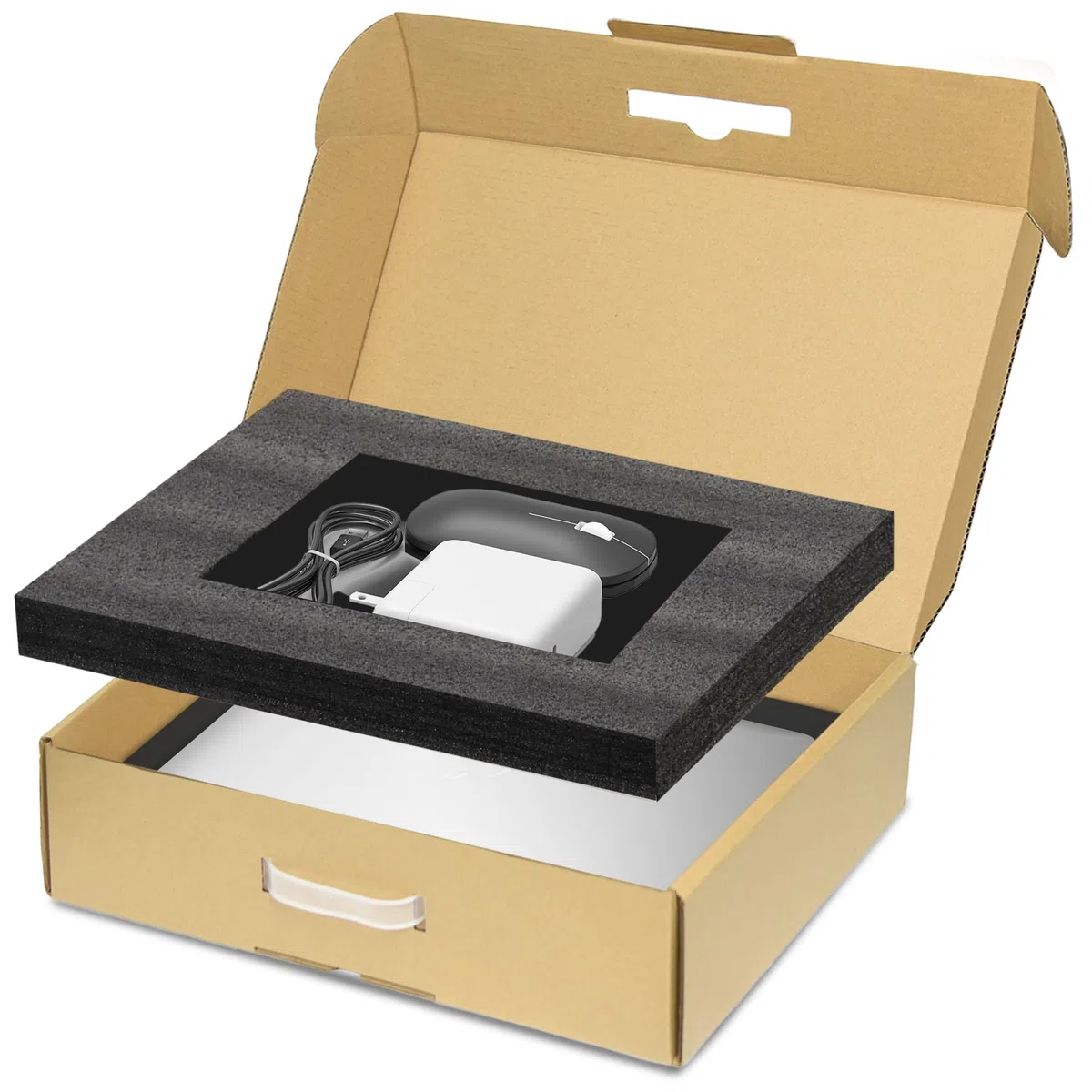 Laptopbox mit Schutzschaum für bis zu 17 Zoll Notebook, Karton Laptop Versandkarton zum Versand, sichere Versandkartons