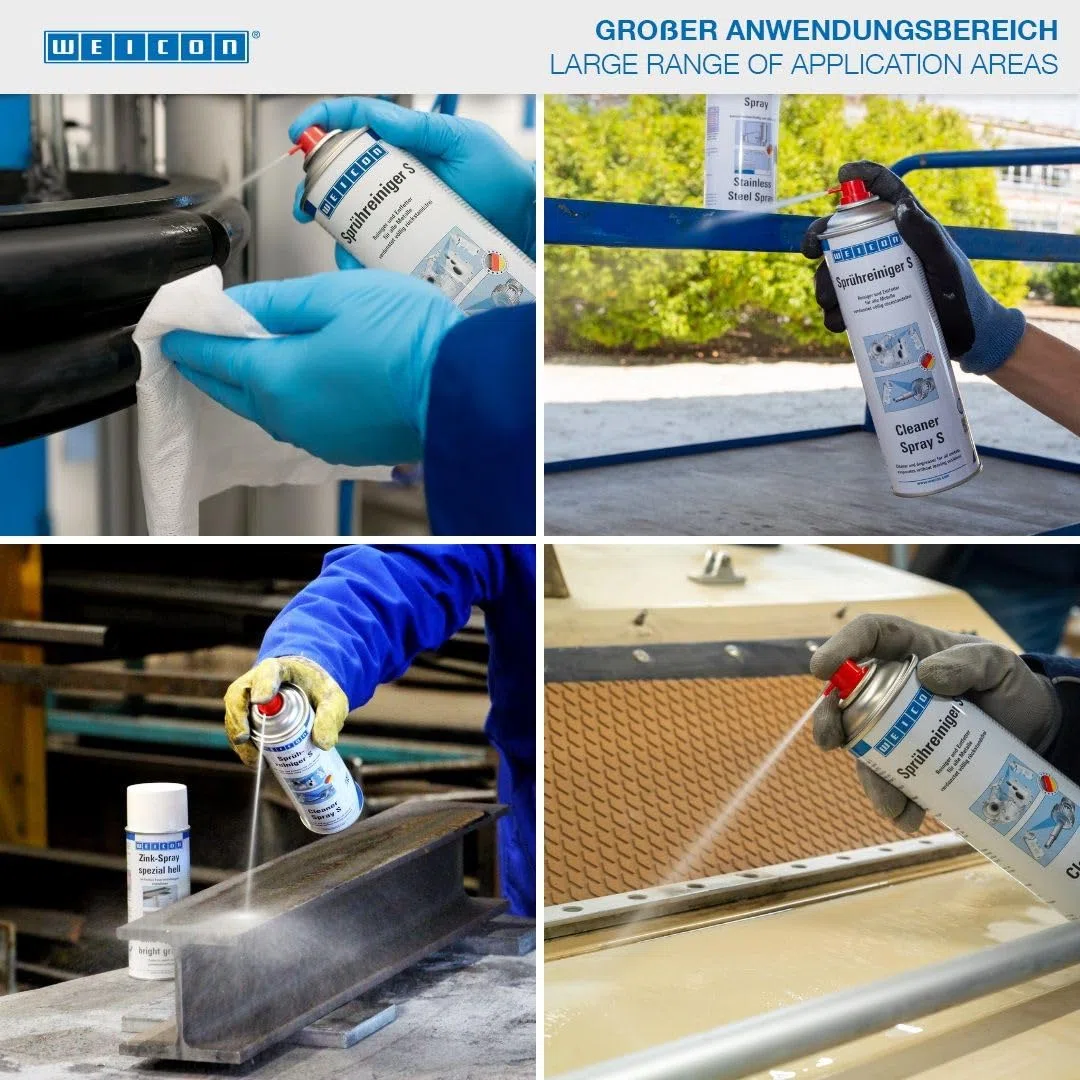 WEICON Sprühreiniger S 500 ml | Reiniger und Entfetter für Metall, Glas, Keramik und Kunststoff 2er Set