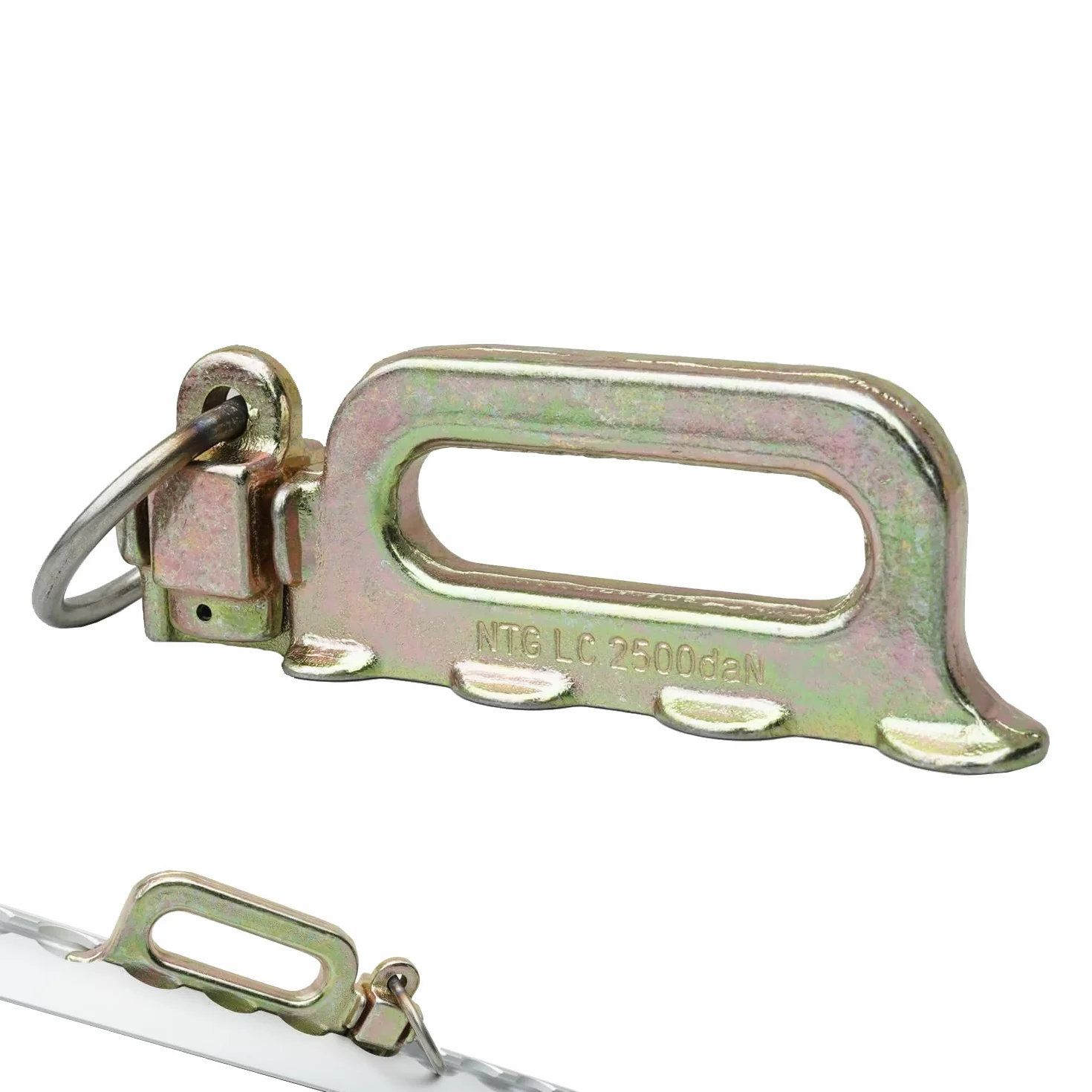 NTG Vierfach Fitting – Robustes Airlineschiene Fitting mit 5000 daN – verzinkter Endbeschlag für Zurrschiene – belastbarer Airlineschiene Zubehör zur Ladungssicherung – 4 Stuck