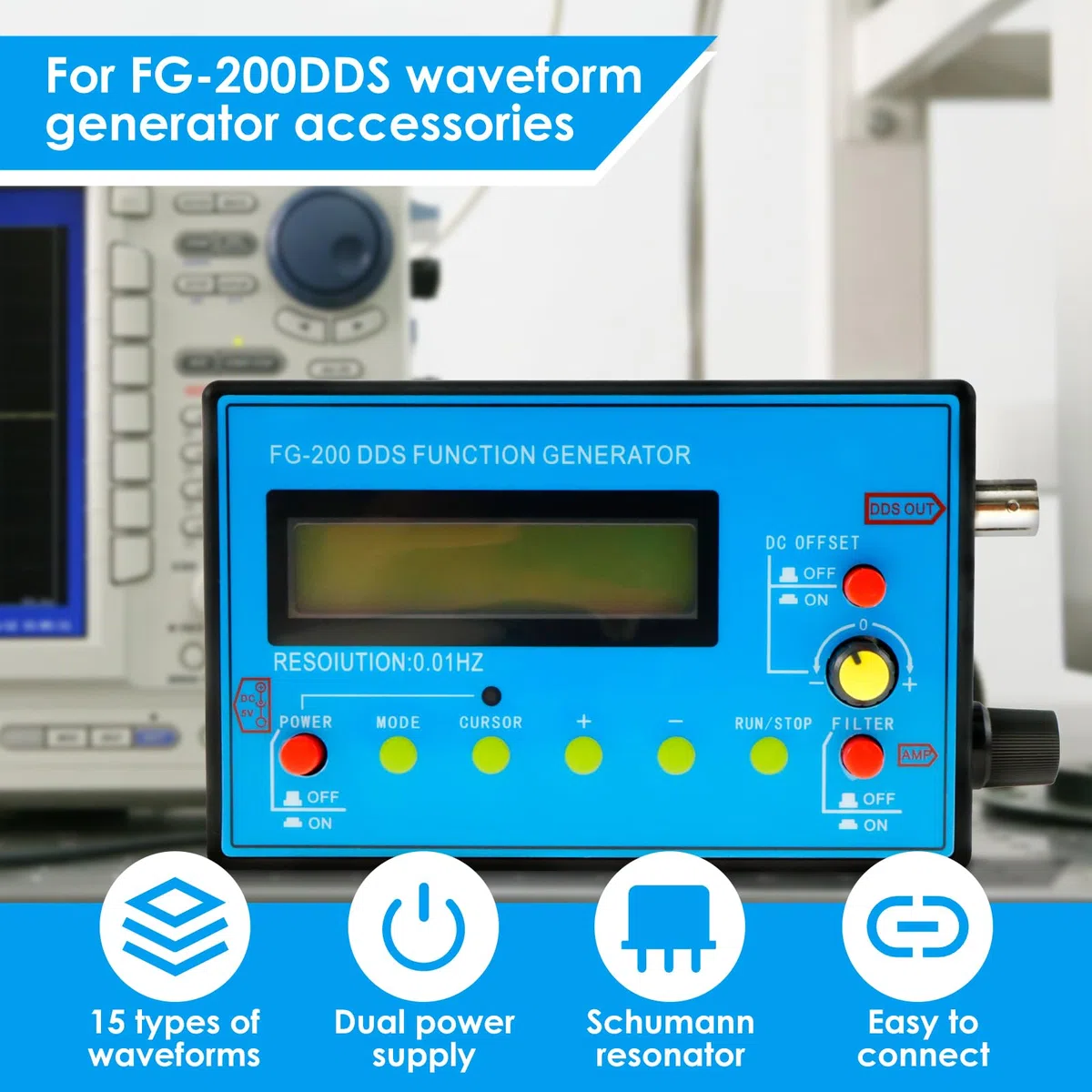 FG-200 DDS Function Generator 1-500kHz USB Ultra Genauigkeit Stabilität 140 x 80 x 26 mm Frequenzgenerator mit Schumann Wellengenerator Funktionssignalgenerator Signalgenerator Funktionsgenerator