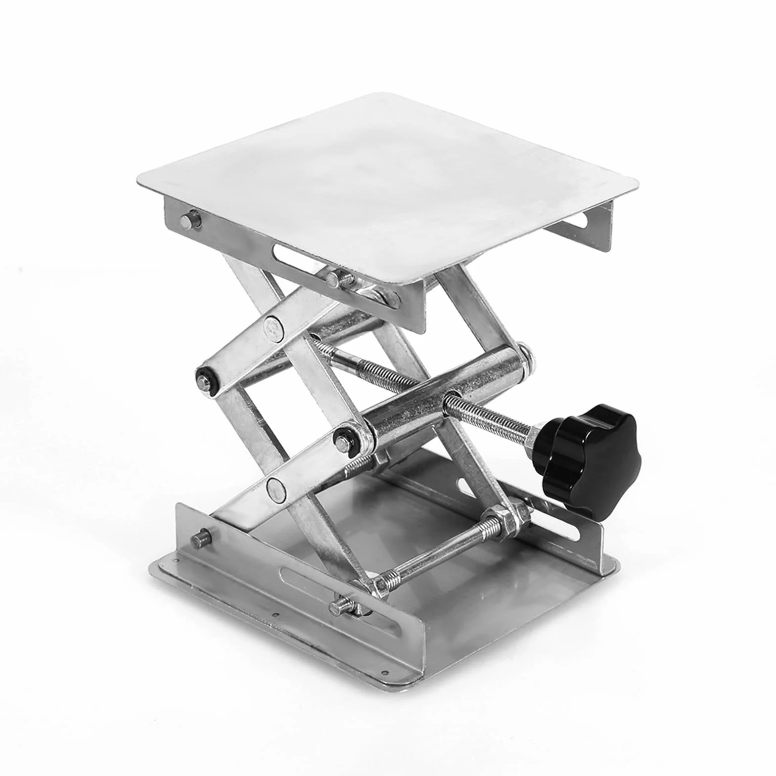 Lab Jack Scherenständer Scherenplattform Ständer Edelstahl 100X100Mm Lab Lift Hebebühnen Ständer Rack Schere Edelstahl