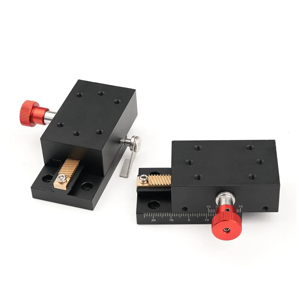 X-Achsen-Schwalbenschwanz-Rillenschieber, lineare Bühne mit Zahnstange und Ritzel, 40 mm Hub, CNC-Aluminiumlegierung für präzise Positionierung und Ausrüstungseinstellung, Schwarz