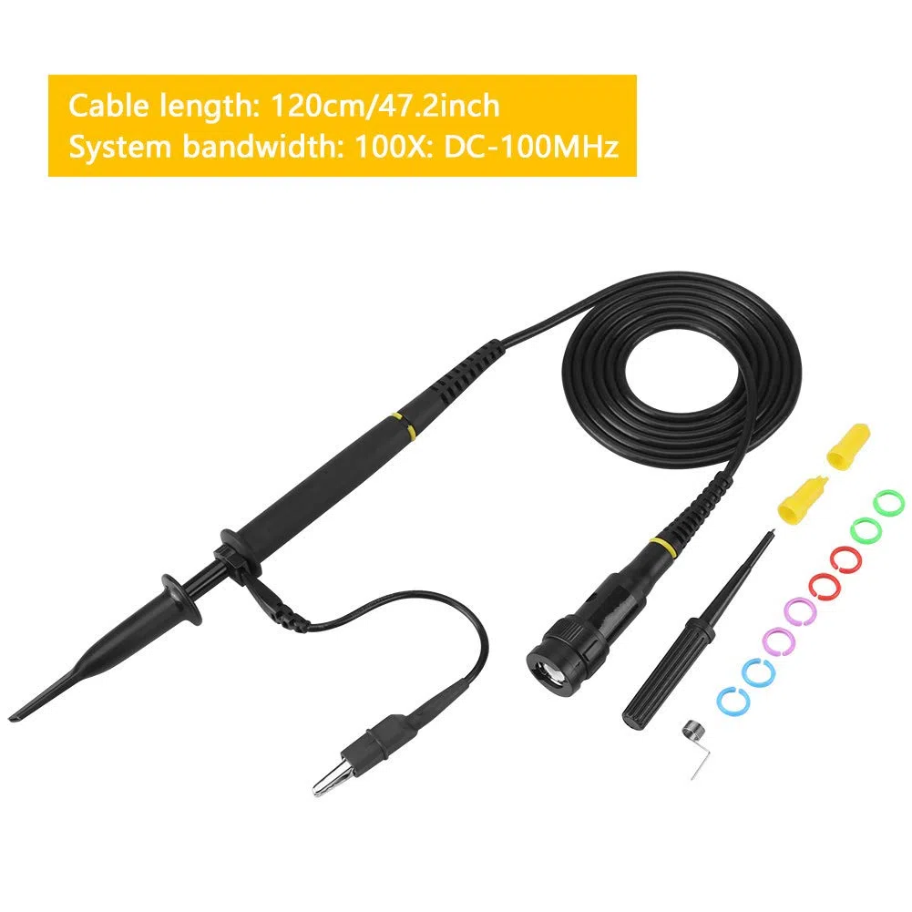Oszilloskop-Clip-Sonde, Hohe Empfindlichkeit 100MHz Bandbreite 2KV Hochspannung mit Integral-Spritzguss und ergonomischem Design Mehrfarbige Markierungen für Messanwendungen