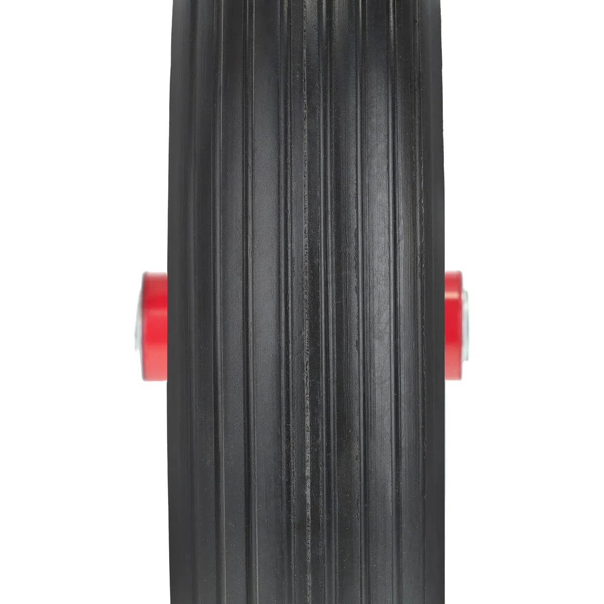 Relaxdays Schubkarrenrad 3.50-8, Vollgummirad mit Stahlfelge, pannensicher, bis 100kg, Ersatzrad Schubkarre, schwarz/rot