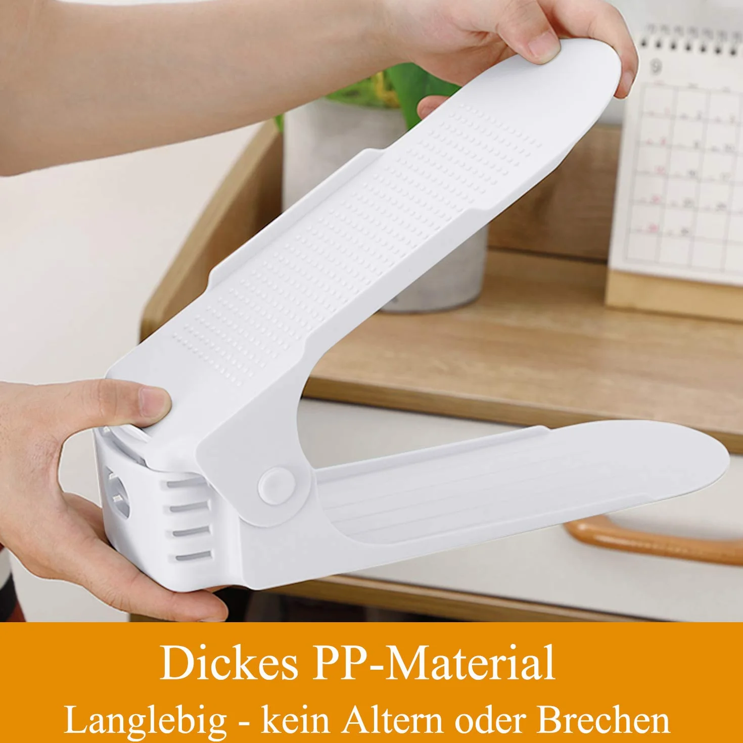 NAIZY Verstellbar Schuhregale 20er Schuhstapler 3 Höhenverstellbar Schuhorganizer Kunststoff Schuhaufbewahrung Set Platzsparend, Weiß