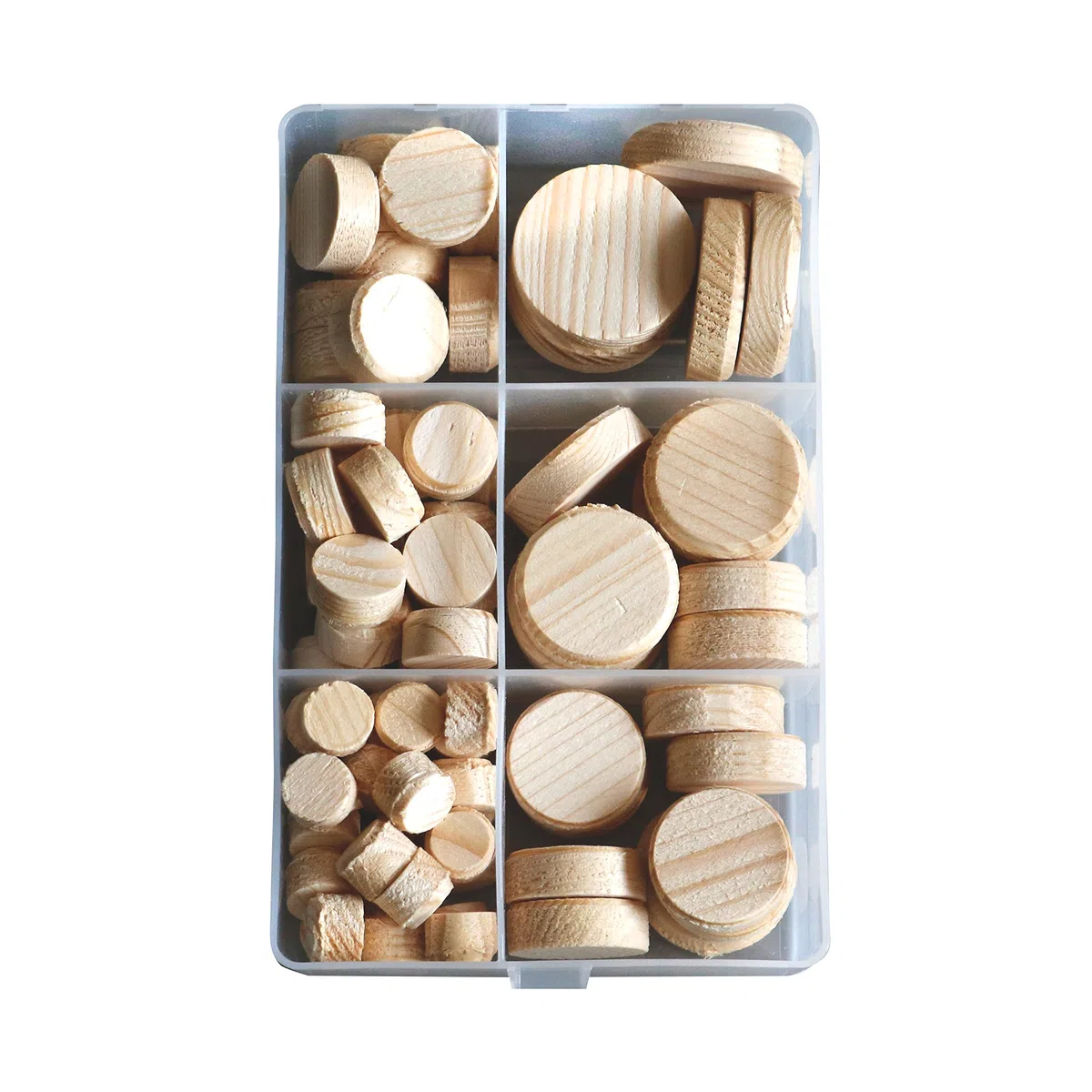 TOX Miniset Cookie Wood mit Querholzplättchen aus Fichtenholz zum Reparieren und Ausbessern von fehlerhaften Stellen im Holz in verschiedenen Größen, 1x Box, 094900300