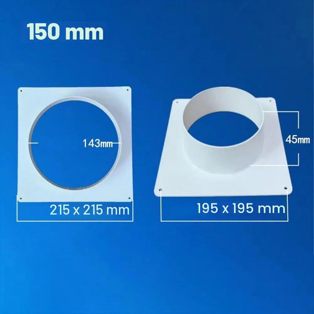 100 mm/150 mm/200 mm/250 mm/300 mm Kanalverbinderflansch Innen- und Außenbereich Lüftungskanal-Verbindungsflansch für Heizung/Kühlung (150 mm)